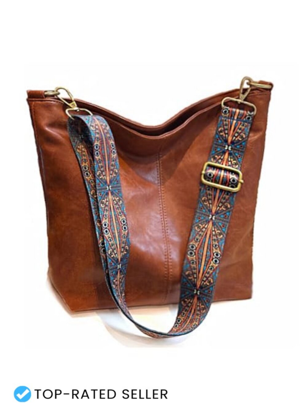 Vegan Leather Hobo Crossbody Bag Shoulder Purse with Zipper
